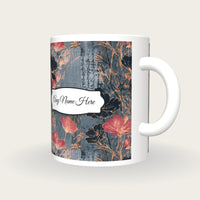 Screenprint Wildflowers Name Mug, three-quarter view