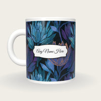 Woodblock Protea Name Mug 2, back with the second name label