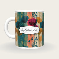 X-ray Meadow Flowers Name Mug, back with the second name label