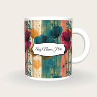 X-ray Meadow Flowers Name Mug, front with the name label