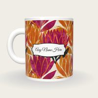 Screenprint Protea Name Mug 2, back with the second name label