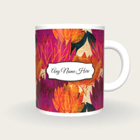 Screenprint Protea Name Mug, front with the name label
