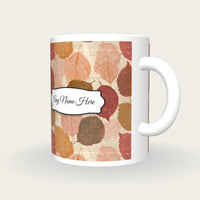 X-ray Pressed Leaves Name Mug, three-quarter view