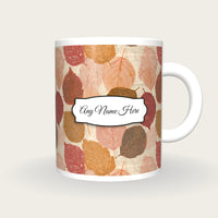X-ray Pressed Leaves Name Mug, front with the name label