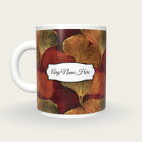 Minimal Fungi Name Mug, back with the second name label