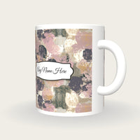 Screenprint Plums Name Mug, three-quarter view