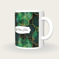 X-ray Neon Grid Name Mug, three-quarter view