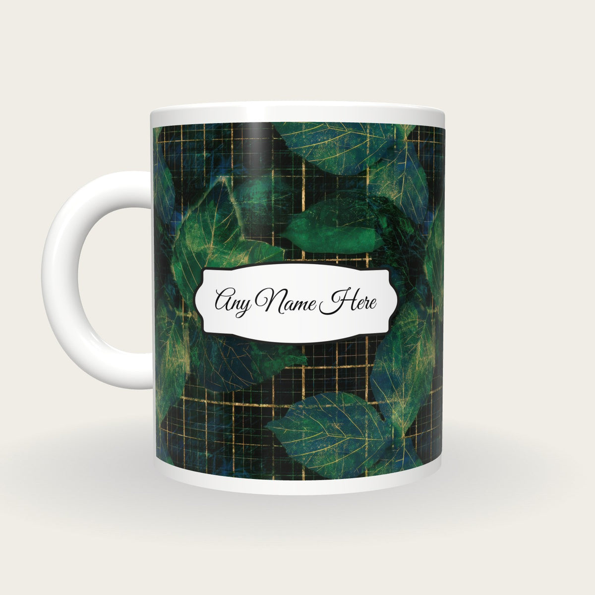 X-ray Neon Grid Name Mug 2, back with the second name label