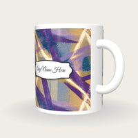 Screenprint Neon Tubes Name Mug, three-quarter view