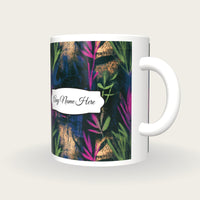 Graffiti Grasses Name Mug, three-quarter view