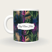 Graffiti Grasses Name Mug, back with the second name label