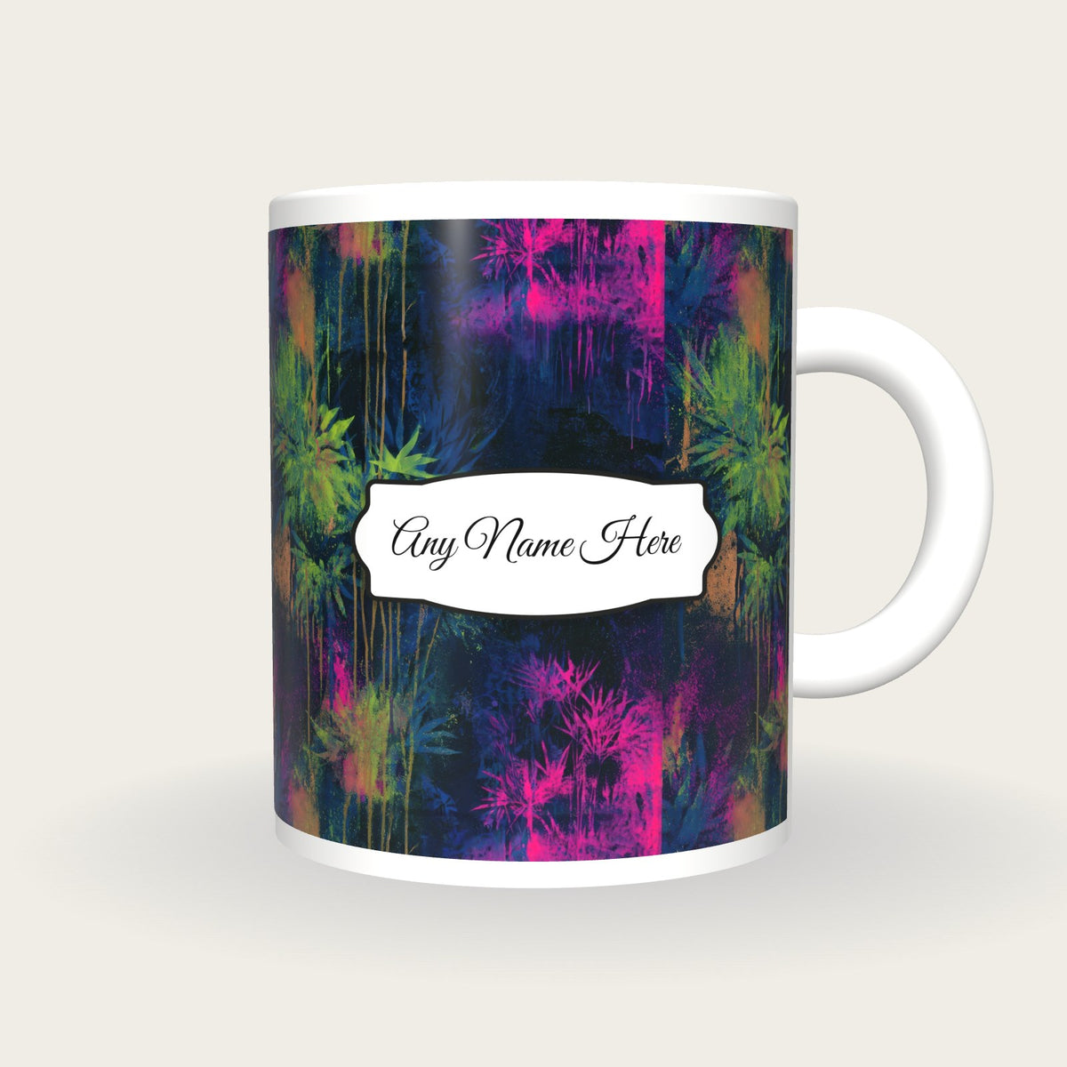 Graffiti Grasses Name Mug 2, front with the name label