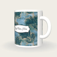 Monoprint Horsetail Name Mug, three-quarter view