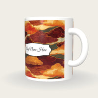 Art Nouveau Cumulus Cloud Name Mug, three-quarter view