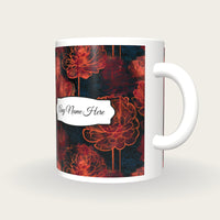 Graffiti Ranunculus Name Mug, three-quarter view
