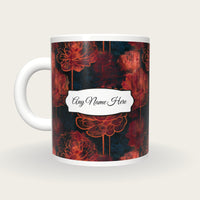 Graffiti Ranunculus Name Mug, back with the second name label