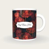 Graffiti Ranunculus Name Mug, front with the name label