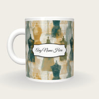 Lithograph Dress Forms Name Mug, back with the second name label