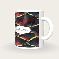 Torn Paper Orcas Name Mug, three-quarter view