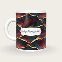Torn Paper Orcas Name Mug, back with the second name label