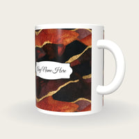 Torn Paper Orcas Name Mug 2, three-quarter view