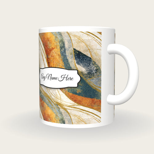 Art Nouveau Energy Fields Name Mug, three-quarter view