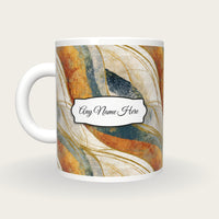 Art Nouveau Energy Fields Name Mug, back with the second name label