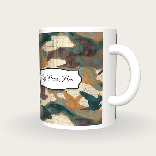 Antique Map Kestrel Name Mug, three-quarter view