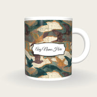 Antique Map Kestrel Name Mug, front with the name label