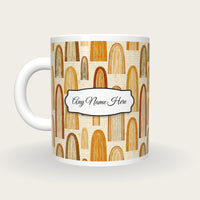 Folk Art Waterfalls Name Mug, back with the second name label