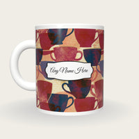 Etching Coffee Cups Name Mug 2, back with the second name label