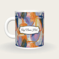 Monoprint Milkshake Name Mug, back with the second name label