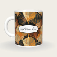 Scratchboard Amber Abstract Name Mug, back with the second name label
