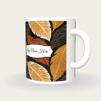 Scratchboard Amber Abstract Name Mug 2, three-quarter view