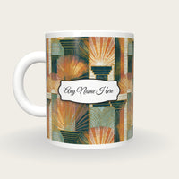 Art Deco Columns Name Mug, back with the second name label