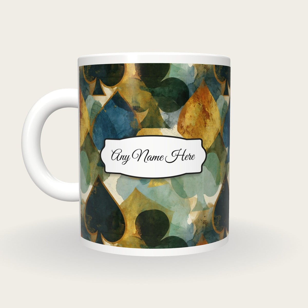 Ink Wash Card Suits Name Mug, back with the second name label