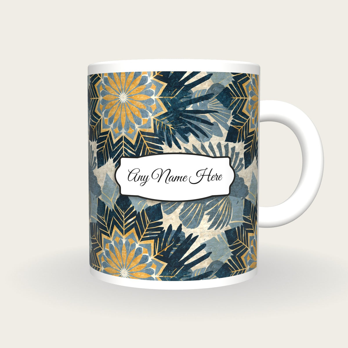 Mandala Lionfish Name Mug, front with the name label
