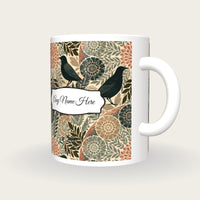 Mandala Starlings Name Mug, three-quarter view