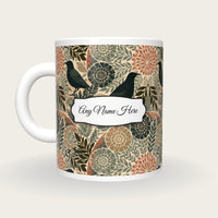 Mandala Starlings Name Mug, back with the second name label