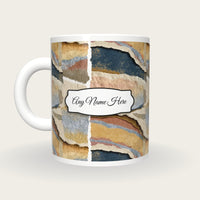 Collage Oat Abstract Name Mug 2, back with the second name label