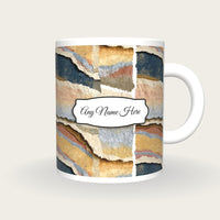 Collage Oat Abstract Name Mug 2, front with the name label