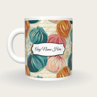 Etching Dim Sum Dumplings Name Mug, back with the second name label