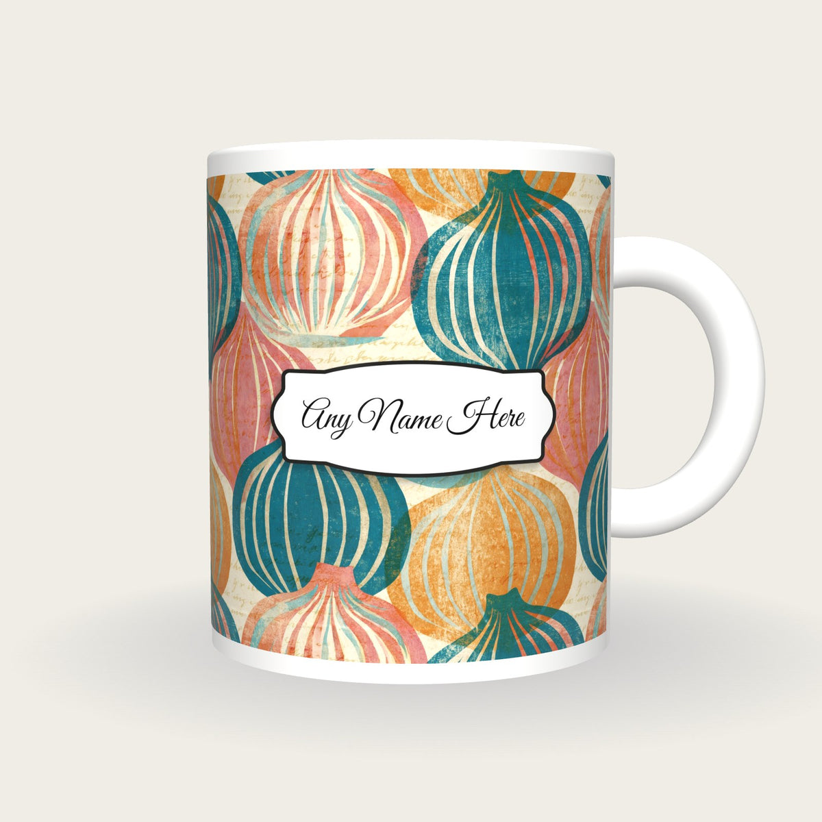 Etching Dim Sum Dumplings Name Mug 2, front with the name label