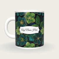 Scratchboard Hellebore Name Mug, back with the second name label