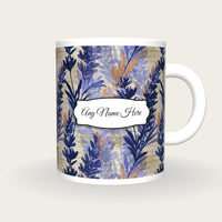 Watercolour Lavender Abstract Name Mug 2, front with the name label