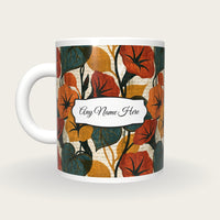 Woodcut Morning Glory Name Mug, back with the second name label