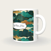 Woodcut Fog Banks Name Mug 2, three-quarter view
