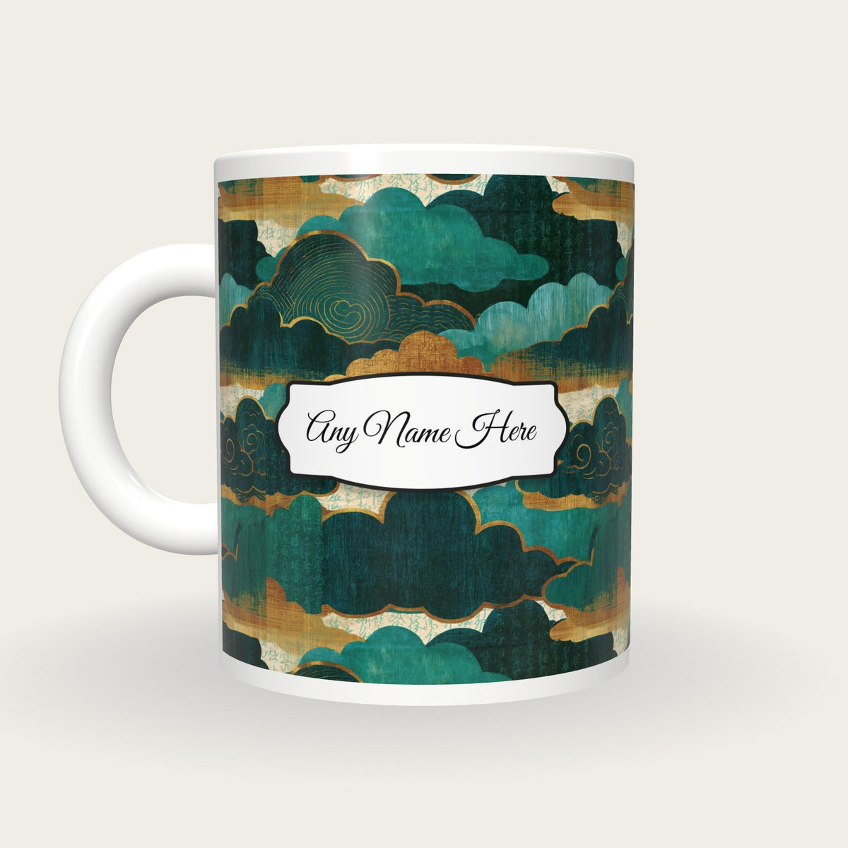 Woodcut Fog Banks Name Mug 2, back with the second name label