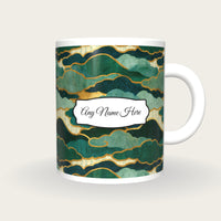 Woodcut Fog Banks Name Mug, front with the name label