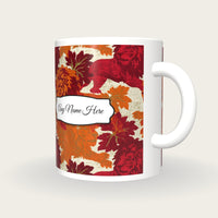 Embroidery Lions Rampant Name Mug, three-quarter view